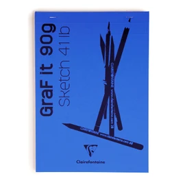 Clairefontaine cf96731a Notepad, Sketchbook, Crocky [Graphite/GraF it] A6 (Pocket Version), White Paper (90 g/m2), 80 Sheets, Plain, Acid Free, Neutral Paper, PEFC Certified [Bundle/Royal Blue]