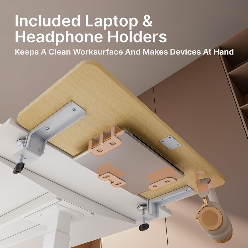 PEGZONE Desk Extender Tray, 28" x 12" Clamp On Desk
