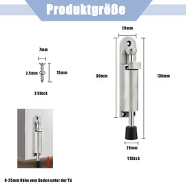 Set of 4 Door Stop Floor Sets, Door Stop Floor, Door Stopper with Fasteners, Windproof Door Holder for Screwing for Indoor and Outdoor Doors