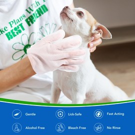 VOISEN 24 Pcs Pet Glove Wipes for Dogs and Cats,Cleaning & Deodorizing Bathing Grooming Wipes,Unscented Thick Nourish Fur Glove Wipes for Pet Dry Cleaning,Daily Care and Travel