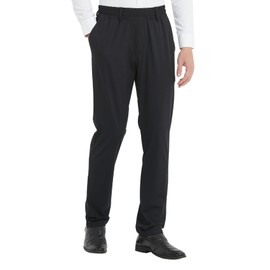 LETAOTAO Mens Elastic Waist Pants for Seniors High Stretch Expandable Waist Pants for Elderly with Magnet Button (Black 34W x 30L)