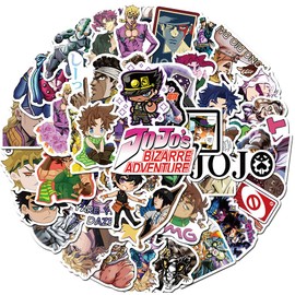 JoJo's Bizarre Adventure Seals, 50 Sheets, Waterproof, Suitcase Stickers, 2021 Released, Suitcase Stickers, Waterproof, Stickers, Graffiti Suitcase Seal, Cartoon, Helmet, Anime, Cute, Guitar,