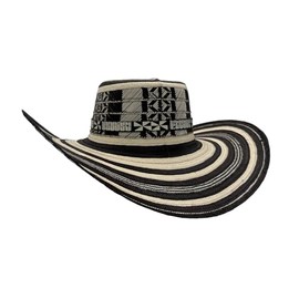 Colombian Sombrero De Caña Flecha Vueltiao (US, Alpha, One Size, Just Hat, Black/White)