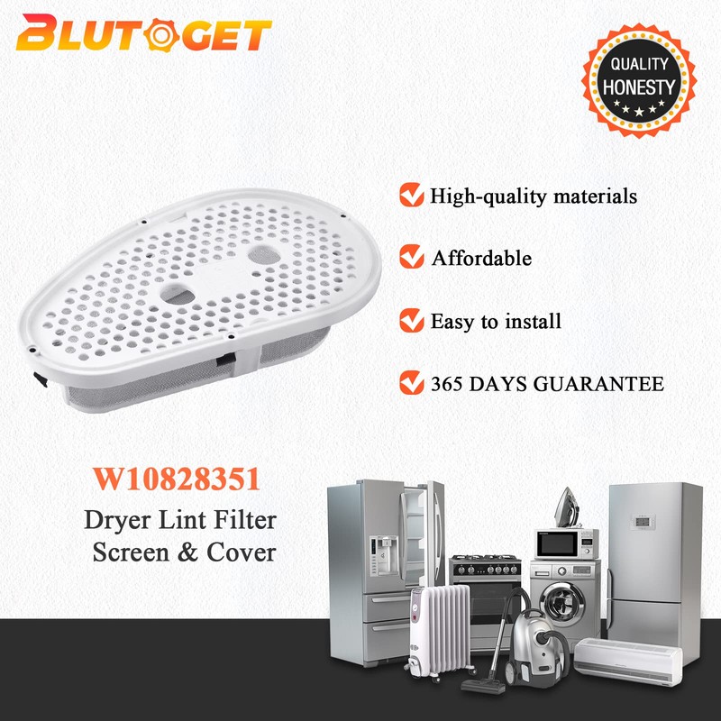 Upgraded W10828351 Dryer Lint Filter Screen & Cove by Blutoget