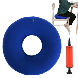 Hämorrhoiden Sitzkissen Aufblasbar Orthopädisch Rundkissen Kissen Aufblasbar Donut,Weich Sitzring Mit Pumpe Für Bettwunden Hämorrhoiden Steibbeinschmerzen Rollstühle Schwangere Dunkelblau 35cm