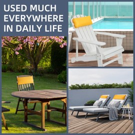 Rasugarlary Headrest Pillow for Patio Chaise Lounge Chair, Outdoor Chaise Pillows with Adjustable Elastic Stripe Head Resting Pillows for Recliner Office Chair, Yellow