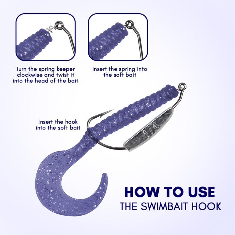 Reaction Tackle Weighted Swimbait Hooks - 3/16oz 3/0