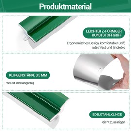 Ricyea Surface Spatula Facade Spatula Spatula Tool with Ergonomic Z Handle, Stainless Steel Blade Wall Spatula for Drywall, Wallpaper (250 mm)