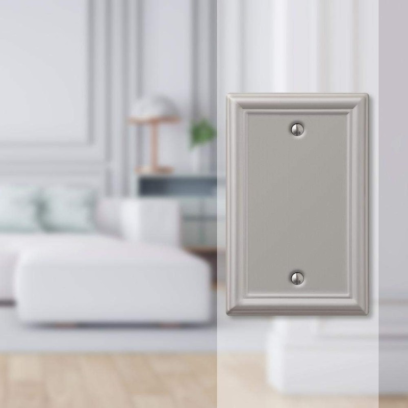 AmerTac 149BBN Amerelle Chelsea Blank Steel Wallplate in Brushed Nickel