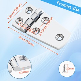 316 Stainless Steel Boat Hatch Hinges,3inchx 1-1/5inch (76 X 38 mm) Polished Marine Hinge,Marine Boat Hatch Heavy Duty Hinges with Screws,for Boats, Yachts, Doors, Deck,Windows, Cabinets (2 Pack)