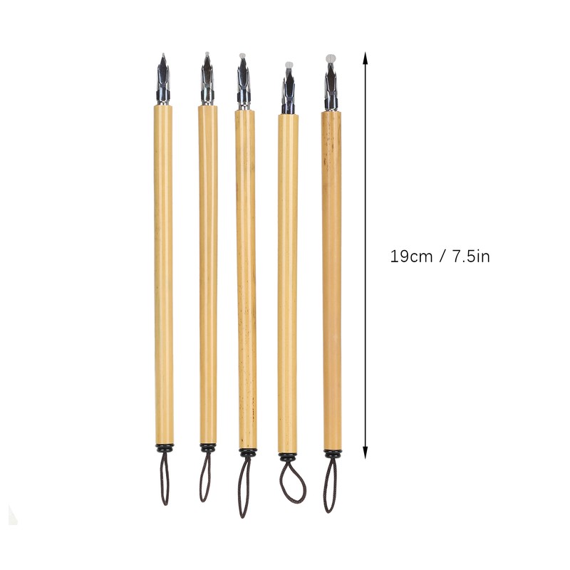 5Pcs Dip Pen Manga Calligraphy Boxed Vintage Bamboo Drawing Painting