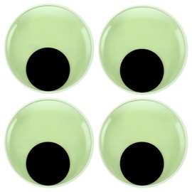 4 Pack Glow in The Dark Giant Googly Eyes, 6 Inches Large Luminous Wiggle Eyes for Halloween Outdoor Bushes Tree Crafts Decoration Self Adhesive Round Glowing Eyes for DIY Craft
