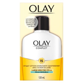 Olay Complete Daily Moisturizing Lotion with Sunscreen Broad Spectrum SPF 15, Sensitive, 120 ml