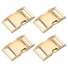 PATIKIL Metal Buckle, 4 Pack Quick Side Release Clips for Luggage Belt Strap Backpack Webbing(0.8" x 1.5", Gold)