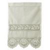 Hand-embroidered Belgian lace window curtains with crochet design - Ramie