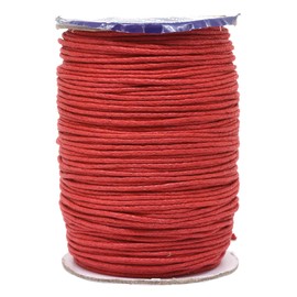 Mandala Crafts Size 1.5 mm Waxed Cord for Jewelry Making, 109 Yds 1.5mm Waxed Cotton Cord for Jewelry String Bracelet Cord Wax Cord Necklace String (Red, 1.5mm 109 Yards)