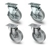 HANDSAMMU 5 inch Indutstrial Casters- Semi Steel Cast Iron Swivel