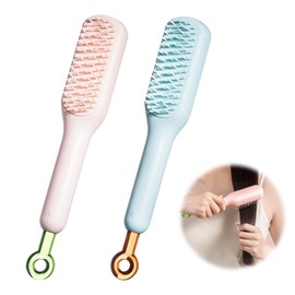 LUHOCIY Pack of 2 Hair Brush, Detangler Brush, Extensions Brush, Suitable for All Hair Types, No Damage to the Scalp, Retractable Antistatic Hair Brush, Compact and Durable
