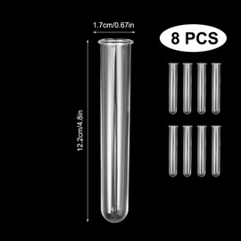 EXIN DEHCEN Pack of 8 Water Tubes for Flowers, Plastic Flower Tubes, Transparent Flower Tubes, Vase Arrangement for Hydroponic Plants Flowers, Transparent