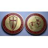 Large Masonic Knights Templar 24ct Gold Coin with Red Enamel.