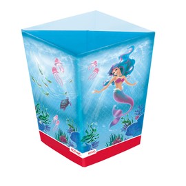 ROTH Waste Paper Bin - Mermaid, Foldable Underwater Waste Paper Bin with Separation System Made of Cardboard for Children's Room