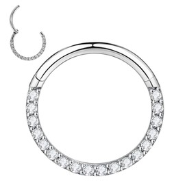 Medinah 16G Titanium Nose Piercing Septum Piercing - Universal Hinge Segment for Septum, Nose, Lip, Ear - Gauge 1.2 mm - Nostril Piercing in Gold, Silver & Rose Gold, Titanium, Cubic Zirconia