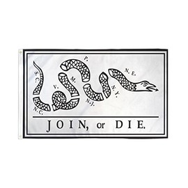 AZ FLAG - Join Or Die Franklin Flag - 3x5 Ft - 100D Polyester Join, Or Die Banner with Two Metal Grommets - Fade Resistant - Vivid Colors - 3' x 5' Feet - 150x90 Cm