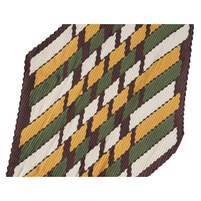 Allegra K Women's Pleated Scarf, Neckerchief, Checkered Pattern, Rhombus Shape,