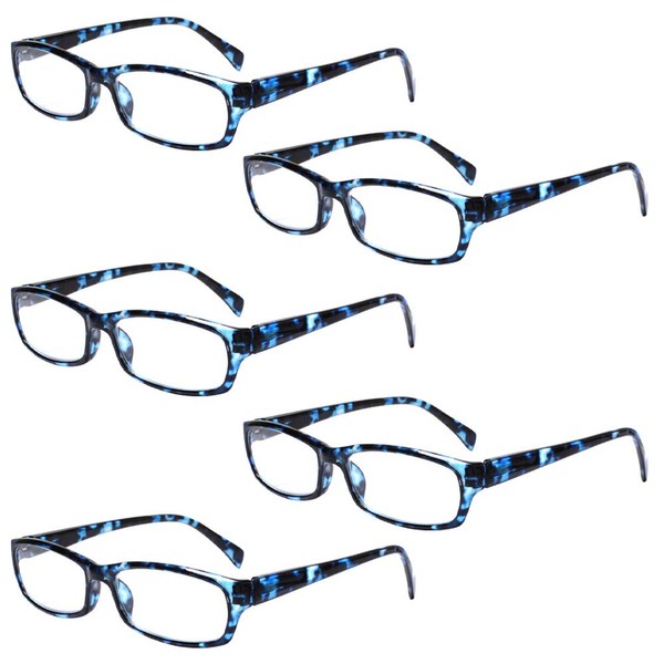 Henotin 5-Pack Reading Glasses Blue Light Blocking Anti Eyestrain Computer
