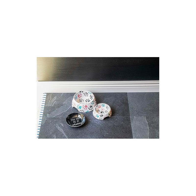 Abode Homewares Retro Paw Print 2.5 Cup Durable Melamine Pet