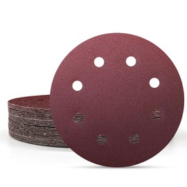 Senmai Tools Sanding Discs 180 mm Velcro 8 Holes Grit 36 Sandpaper Diameter 180 mm Red for Drywall Sanders Random Orbital Sanders Sanding Giraffe Pack of 30