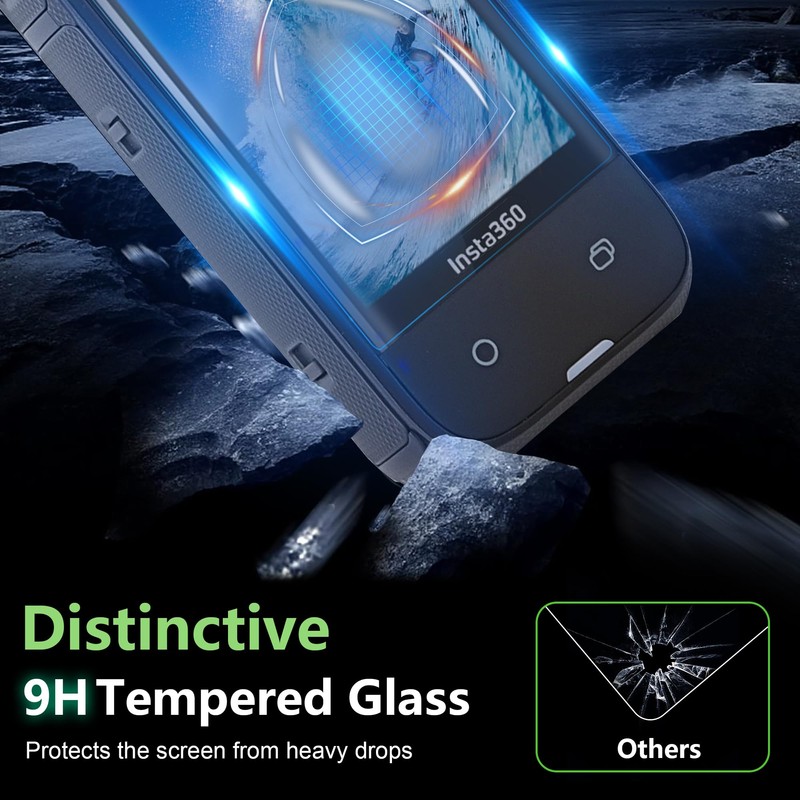 Suttkue for Insta 360 X4 screen protector 3D Full Coverage,