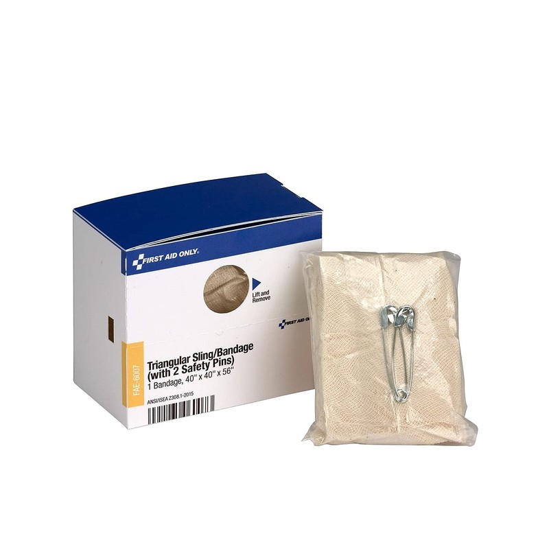 Triangular Sling/Bandage, 40" x 40" x 56", 2 Safety Pins/1