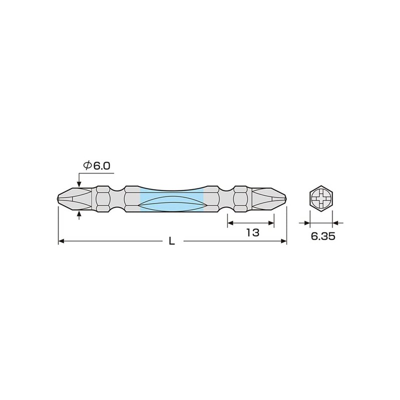 ANEX ACTP-2110 Color Torsion Bit, Double-Ended +2 x 4.3 Inches