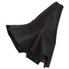 AERZETIX: Gear Stick Gaiter Faux Leather Black with Red Stitching