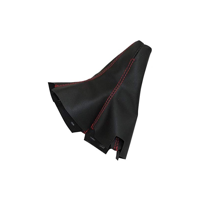 AERZETIX: Gear Stick Gaiter Faux Leather Black with Red Stitching