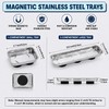 IJRPLM 3 Pcs Magnetic Trays, Stainless Steel Rectangle Tool Tray,