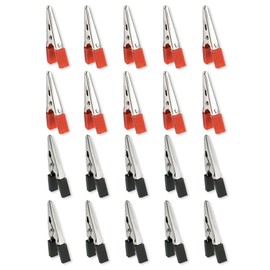 20 PCS 49mm/2inch Metal Alligator Clips Red+Black kit，Metal Alligator Clips Electrical Test Clamps，Alligator Clips Electrical Test Clamps for Household Soldering and Electrical Test Tools