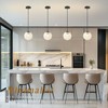 YSHomeStunn 6" Black Glass Globe Pendant Light 2 Pack Modern