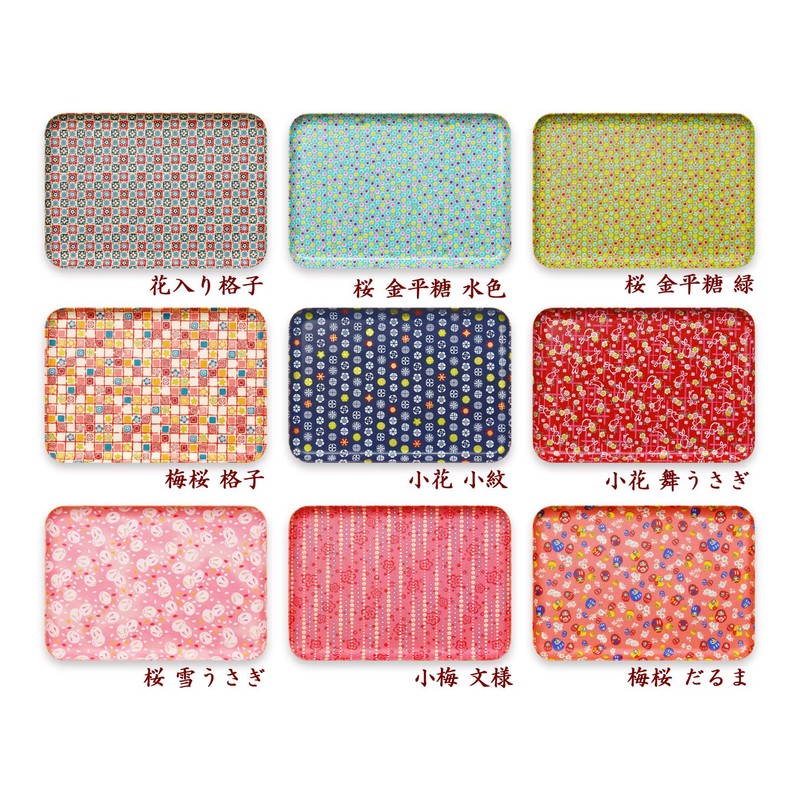 Tatsukraft Yuzen Washi Tray, M, 13.0 inches (33 cm), Plum