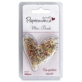 docrafts,PMA 3741104 Mini Brads Metallic, Assorted Gloss (Pack of 200)