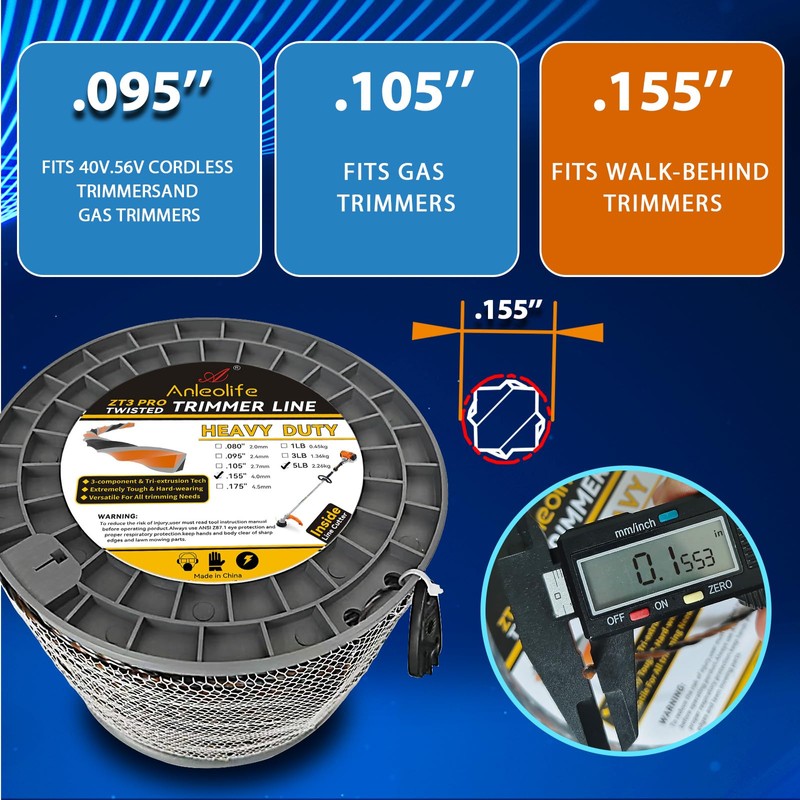 A ANLEOLIFE 5-Pound ZT3 Pro Heavy Duty Diamond .155-Inch-by-738-ft Twisted