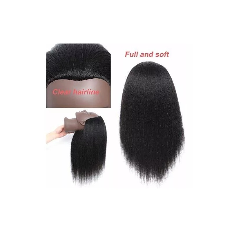Maniqui Cabeza Cabello Natural Negro 40 Cm