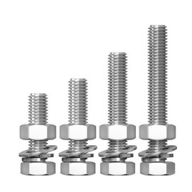 WLFY 72pcs Hex Bolts Assortment Kit,Nuts and Bolts Assortment Kit，Sets 5/16-18 X(1/2,5/8,3/4,1),Bolts and Nuts kit, Includes Common SAE Sizes, 304 Stainless Steel,Hex Bolt Nut