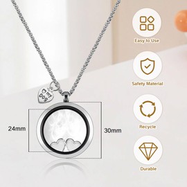 KMYZQDV Pet Memorial Necklace,Pet Hair Souvenir Necklace for Dog Memorial Jewelry That Holds Ashes Fur or Hair Transparent Urn Locket Necklace for Women Dogs Ash Vial Necklaces Pet Ashes Souvenir