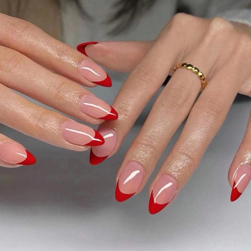 MISUD Press on Nails - Medium Almond Glue on Nails