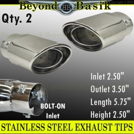 Unbranded STAINLESS STEEL 2X Exhaust Pipe Muffler Tip Inlet 2.50" Oulet 3.50" Length 5.75"