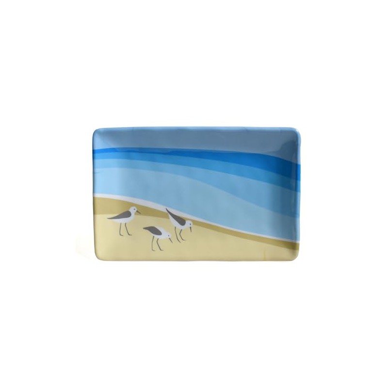 Sandpipers by Kate Nelligan 8-1/2" x 5-1/2" Melamine Snack Tray,