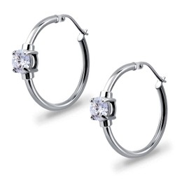 Hoops Earrings for Women, Birthstone Earrings, Genuine or Synthetic Gemstone Earrings, Fashion Earrings, Trendy Earrings, Sterling Silver Hoop Earrings, Gold Hoop Earrings, Rose Gold Hoops Flash,