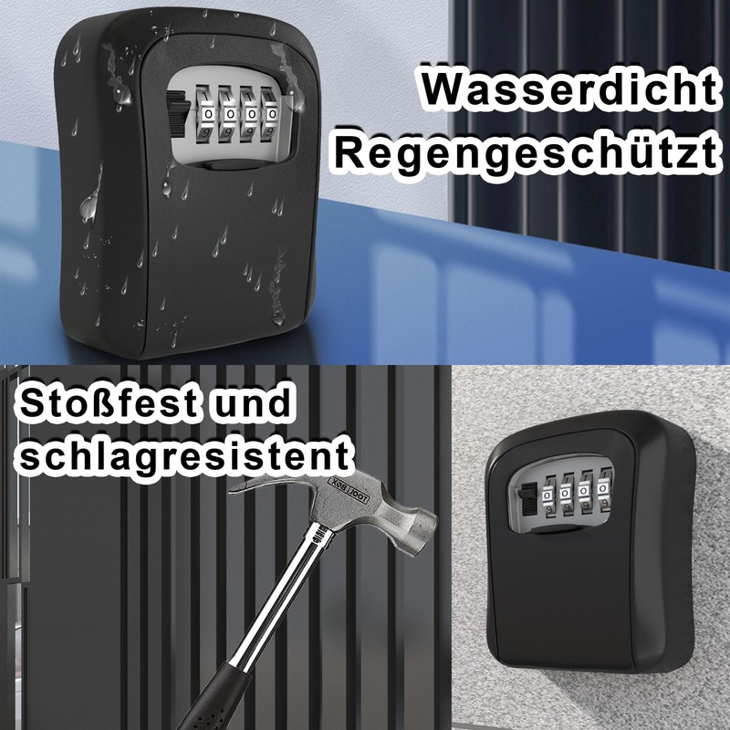 DIYGEEK Key Safe with Code, Outdoor Key Safe with Number